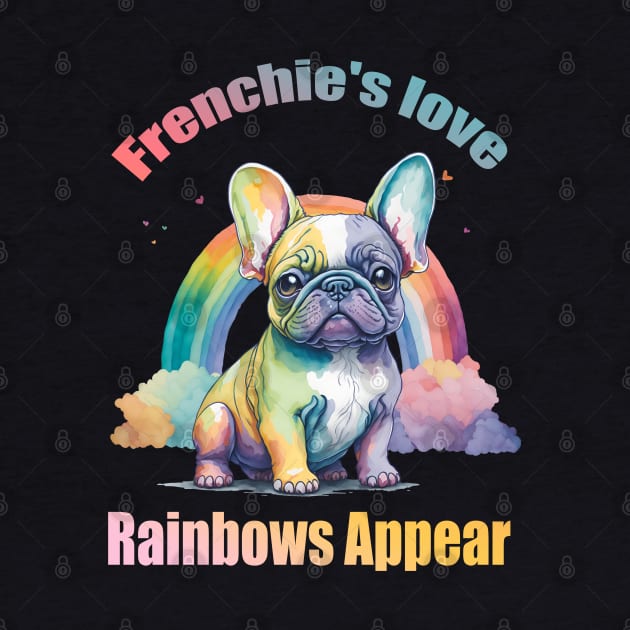 Colorful French Bulldog Puppy, Cute french bulldog, frenchie mon, frenchie dad by Collagedream